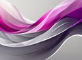 Abstract of waves of flowing pink, magenta, gray and purple on white background Royalty Free Stock Photo