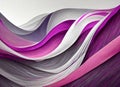 Abstract of waves of flowing pink, magenta, gray and purple on white background Royalty Free Stock Photo