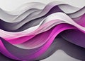 Abstract of waves of flowing pink, magenta, gray and purple on white background Royalty Free Stock Photo