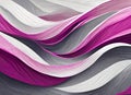 Abstract of waves of flowing pink, magenta, gray and purple on white background Royalty Free Stock Photo