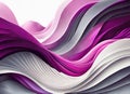 Abstract of waves of flowing pink, magenta, gray and purple on white background Royalty Free Stock Photo