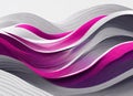 Abstract of waves of flowing pink, magenta, gray and purple on white background Royalty Free Stock Photo