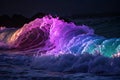 Abstract waves glowing in ultraviolet spectrum Royalty Free Stock Photo