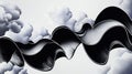Abstract Black and White Waves Over Cloudscape Royalty Free Stock Photo