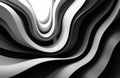 Curved black, white, and gray abstract lines creating a flowing pattern Royalty Free Stock Photo