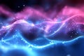 Abstract Digital Waves of Glowing Blue and Pink Particles on a Dark Background, Representing Data Flow or Energy Royalty Free Stock Photo