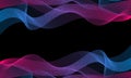 Abstract waves of the many colored lines. Wavy stripes on dark background. Vector illustration EPS10. Creative line art Royalty Free Stock Photo