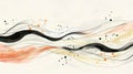 Abstract Watercolor Painting with Flowing Lines and Dots, A Minimalist Artistic Composition Royalty Free Stock Photo