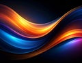Abstract waves of orange blue and purple light on a dark background image photo Royalty Free Stock Photo