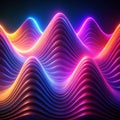 Abstract waves shape glowing in ultraviolet spectrum Royalty Free Stock Photo