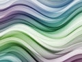 Gentle abstract waves in a soft gradient of purple green and light blue with subtle shadows and highlights creating a serene and Royalty Free Stock Photo