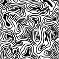 Abstract waves texture. Seamless graphic pattern. Isolated black and white texture