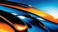 Abstract Blue and Orange Swirling Waves Digital Art Royalty Free Stock Photo