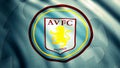 Abstract waving Aston Villa Football Club Flag, seamless loop. Motion. Colorful moving flag cloth texture with the