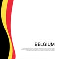 Abstract waving belgium flag. Creative background for belgium holidays postcard design. Business booklet. Paper cut style. Graphic Royalty Free Stock Photo