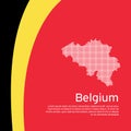 Abstract waving belgium flag mosaic map. Creative background for belgium holidays design. Business booklet. Flat style. Graphic Royalty Free Stock Photo