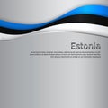 Abstract waving estonia flag. Paper cut. Creative metal background for design of patriotic holiday card. Estonia national poster