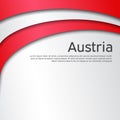 Abstract waving flag of austria. Paper cut style. Creative background for the design of the patriotic holiday card of austria