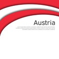 Abstract waving flag of austria. Paper cut style. Creative background for the design of the patriotic holiday card of austria