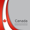 Abstract waving flag of canada. Creative background in canada flag colors for holiday card design. National Poster. State canadian Royalty Free Stock Photo