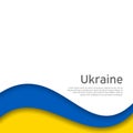 Abstract waving flag of ukraine. Paper cut style. Creative background for patriotic holiday card design. National Poster. Cover