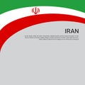 Abstract waving iran flag. Iranian state patriotic banner, flyer. Card design. Paper cut style. Creative background