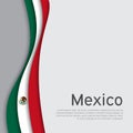 Abstract waving mexico flag. Creative background in mexico flag colors for holiday card design. National Poster. State mexican Royalty Free Stock Photo