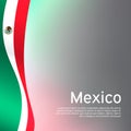 Abstract waving mexico flag. Creative background in mexico flag colors for holiday card design. National Poster. State mexican Royalty Free Stock Photo