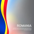 Abstract waving romania flag. Creative background for patriotic, festive card design. National Poster. State romanian patriotic Royalty Free Stock Photo