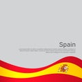 Abstract waving spain flag. Creative background for spain patriotic holiday card design. National poster. Spanish state patriotic