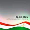 Abstract waving Tajikistan flag. National tajik poster. Creative metal background for design of patriotic holiday card. State