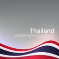 Abstract waving Thailand flag. National thai poster. Creative background for design of patriotic holiday card. State thailand