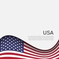 Abstract waving usa flag. Creative background for american patriotic holiday design. National usa poster. Business booklet, cover Royalty Free Stock Photo