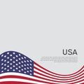 Abstract waving usa flag. Creative background for american patriotic holiday design. National usa poster. Business booklet, cover Royalty Free Stock Photo