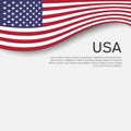 Abstract waving usa flag. Creative background for american patriotic holiday design. National usa poster. Business booklet, cover Royalty Free Stock Photo