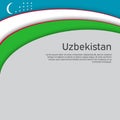 Abstract waving Uzbekistan flag. National uzbek poster. Creative background for design of patriotic holiday card. State uzbekistan