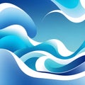 Abstract wavy background in blue tones. Winter cold concept. Bright blurry illustration. The image was created using generative AI