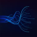 Abstract wavy background. Deep learning visualization. AI. artificial intelligence concept of neural networks. Wave equalizer.