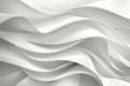 Abstract Wavy Background. Interior Wall Decoration, 3d Rendering of White Scroll Wallpaper. Royalty Free Stock Photo