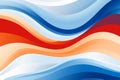 Abstract Wavy Background in Red White and Blue A Striking Design Element for Your Projects Royalty Free Stock Photo