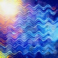 Abstract wavy background resembling water surface with a reflection of the sun Royalty Free Stock Photo