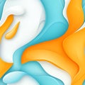 Abstract Wavy Background with Smooth Texture Orange Blue and White Layered Royalty Free Stock Photo