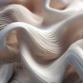 Abstract wavy background of white fabric. 3d rendering, 3d illustration.