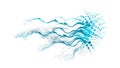 Abstract Wavy Blue Pattern, Flowing Water Texture, Vector Design Generative AI Royalty Free Stock Photo