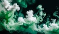 green and white color smoke , soft surface like water, smoky style, soft touching, created using multiple layer Royalty Free Stock Photo