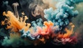 warm color smoke, soft surface like water, smoky style, soft touching, created using multiple layer paint, Royalty Free Stock Photo