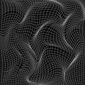 Abstract wavy deformation of net. Wavy motion mesh 3d structure. Vector Royalty Free Stock Photo