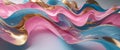 Abstract Wavy Design Featuring Pink Blue and Gold Royalty Free Stock Photo