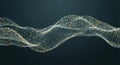 Abstract Wavy Digital Particle Background with Flowing Data and Connections Royalty Free Stock Photo