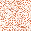 Abstract wavy dotted lines. Beautiful seamless artistic texture. Endless dot pattern in artistic style. Flowing waves abstraction